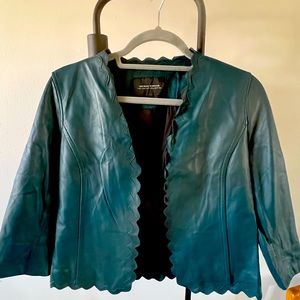 Neiman Marcus Green Leather jacket woman’s small